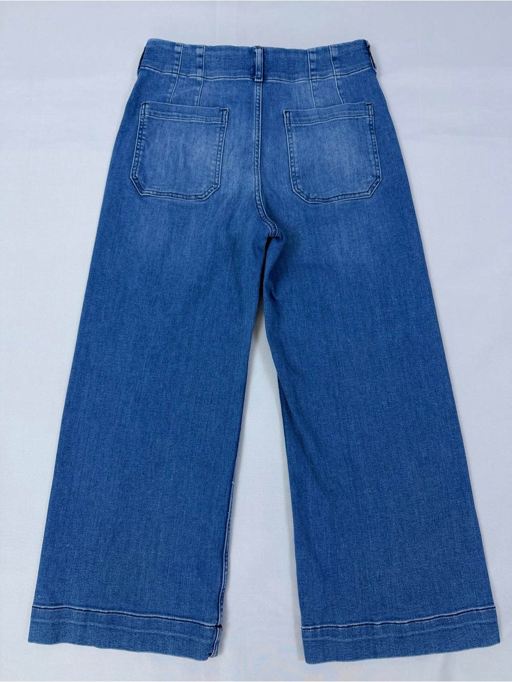 Maeve The Colette Jeans Women’s Size 30 Wide Leg Cropped Blue Stretch Denim - Picture 3 of 10